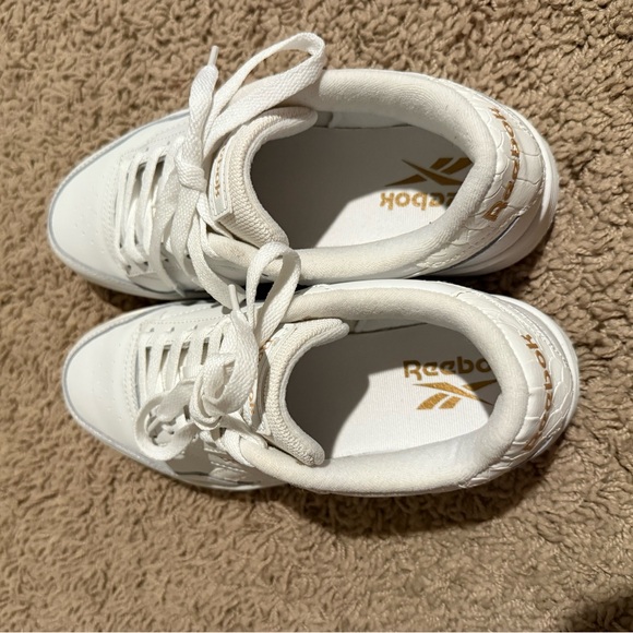EUC Reebok shoes color white and gold letters - Picture 6 of 8